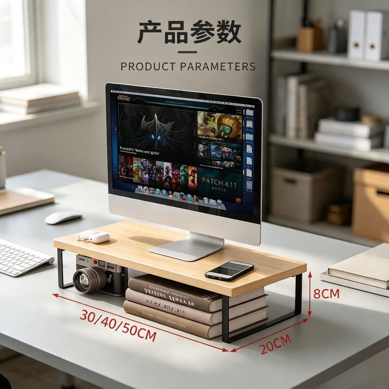Monitor Riser Wood - Supporto Rialzato per Monitor da Scrivania
