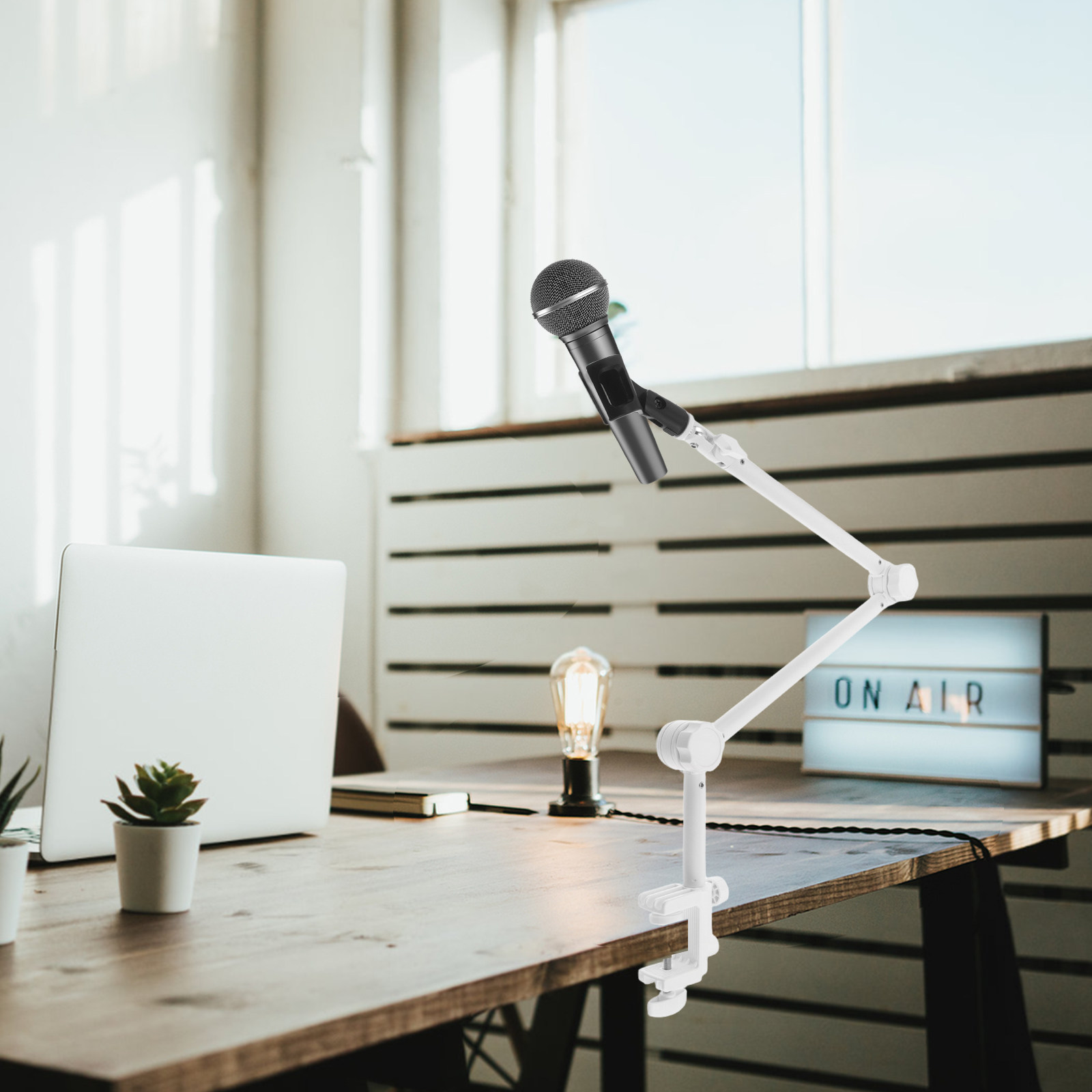 Desk Setup Gaming - 1 Set Braccio per Microfono Bianco