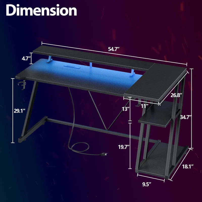 Scrivania da Gaming a L in Fib - Desk Setup Black And Wood recensione e prezzo