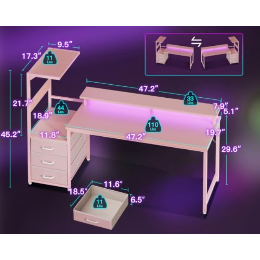 Scrivania da Gaming con Suppor - Desk Setup Black And Wood recensione e prezzo