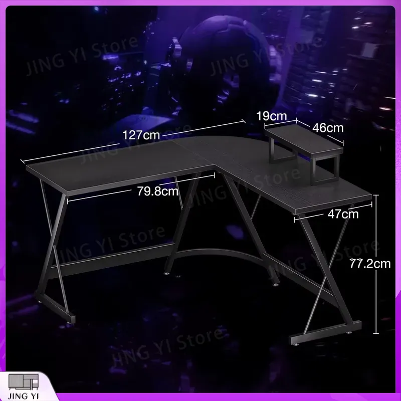 Scrivania da Gaming a L con Su - Desk Setup Black And Wood recensione e prezzo