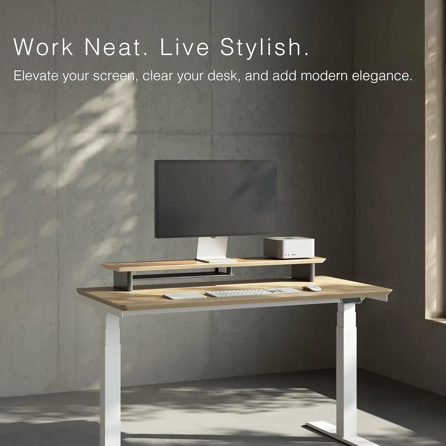 Scrivania Ergonomica a Due Liv - Desk Setup Oak recensione e prezzo